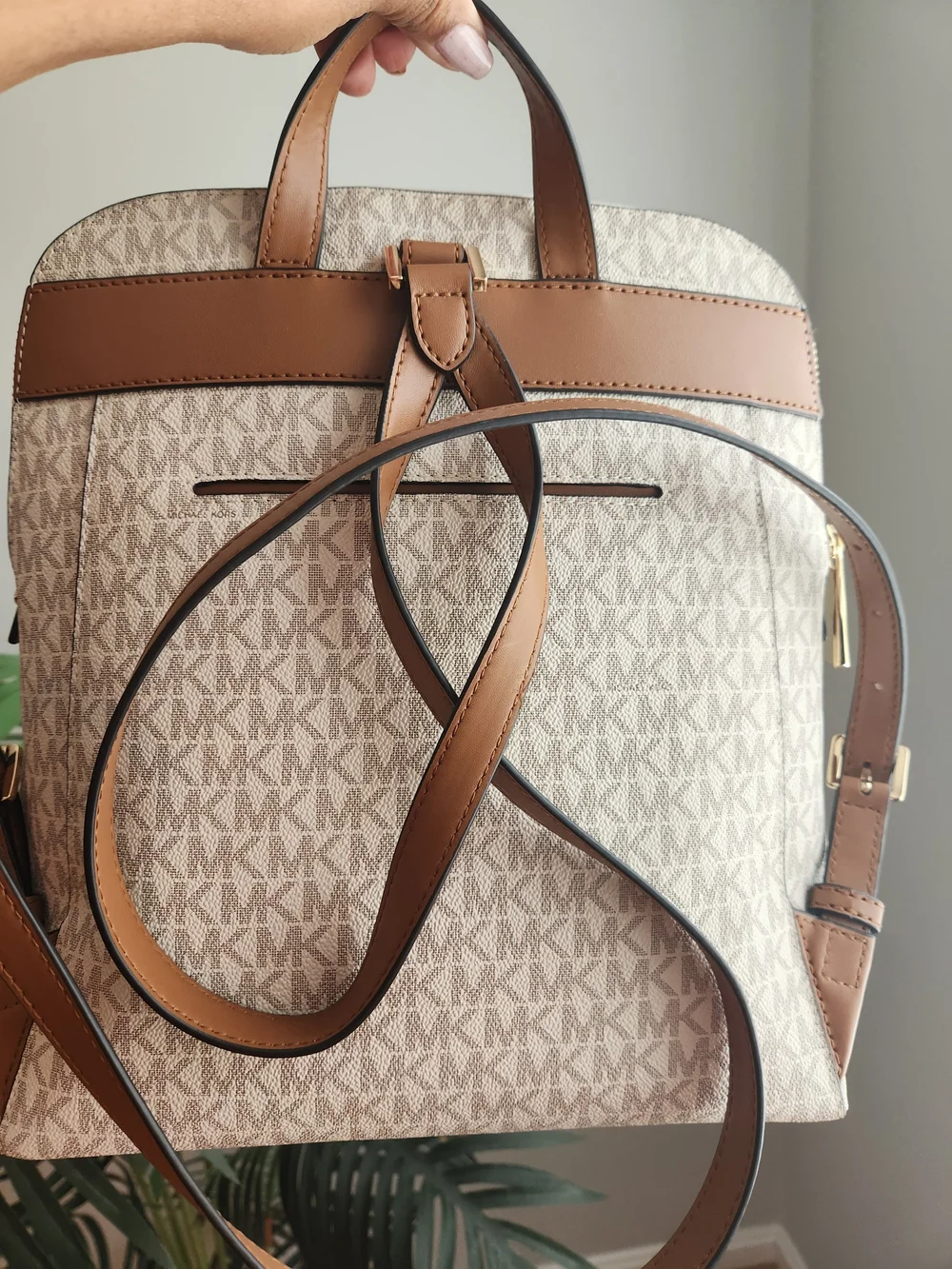 Michael Kors Jet Set Vanilla Signature Canvas Backpack